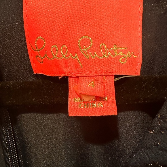 Lilly Pulitzer Kathie Navy Tanzanian Mini Dress with Ruffled Sleeves - Picture 2 of 7